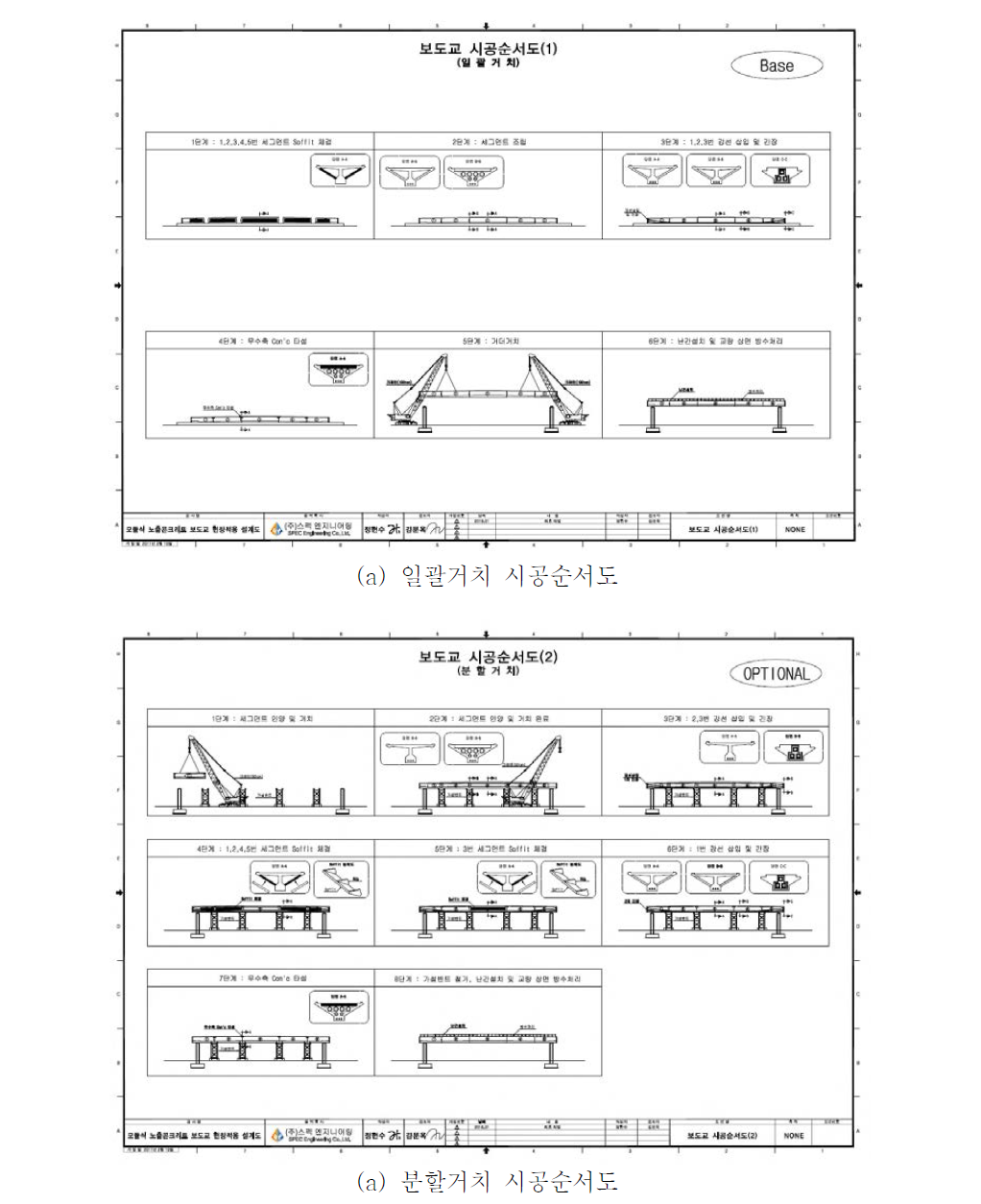 보도교 시공 순서도