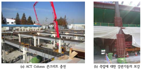 콘크리트 충전 합성기둥의 시공 중 보강