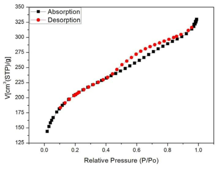철계 활성탄소 복합체 adsorption/desorption isotherm