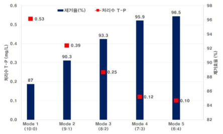 원수 분할 유입에 따른 인 제거 효율