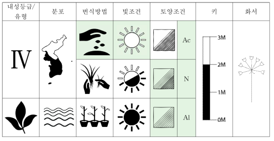 섬바디의 특성표