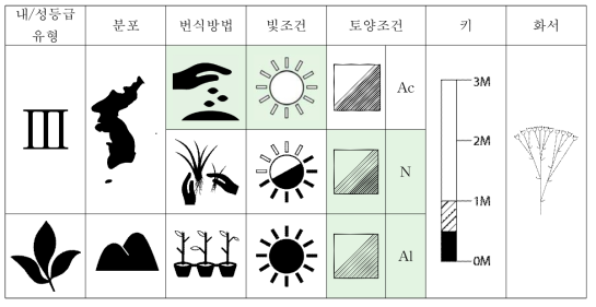 대나물의 특성표