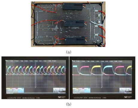 (a)Piezo transformer를 이용한 DC 고압 변압기, (b) 출력전압파형