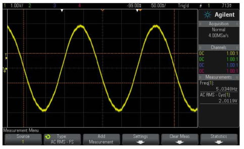 1000Vrms, 5Hz 출력 파형