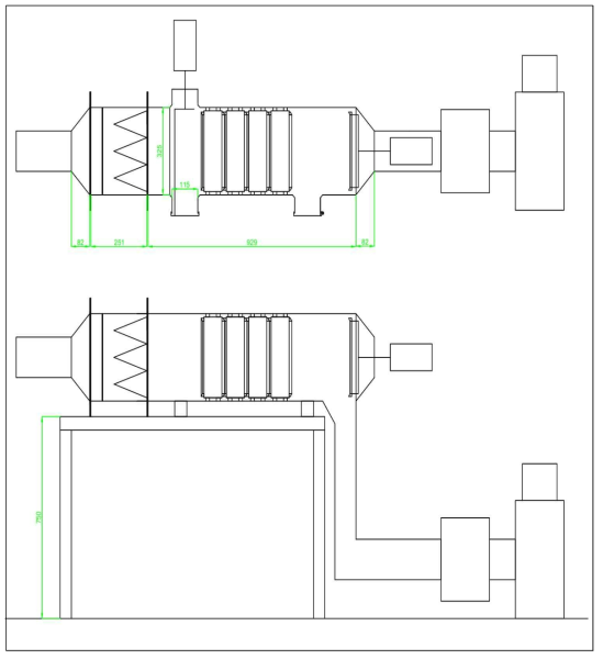 Basic concept drawing of the pilot scale adsorption unit.