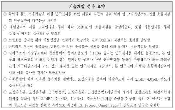 국외 기술개발 성과요약