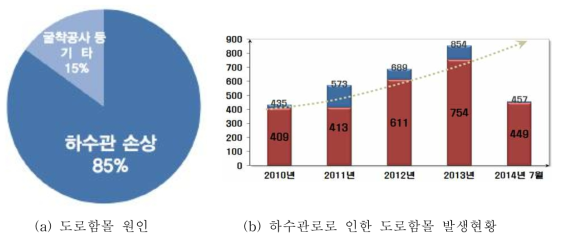 도로함몰 원인 및 발생현황