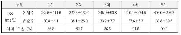 처리 효율 성능 평가 결과 요약 (SS 기준)