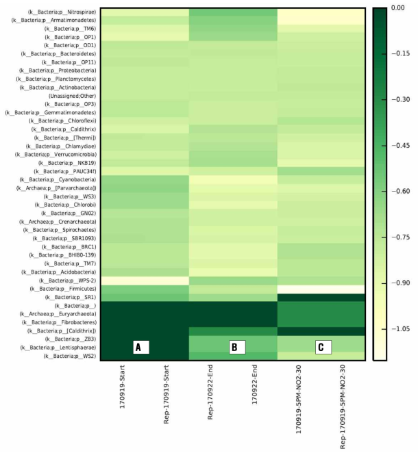 Community change of microorganism in NOB