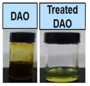 수첨분해반응 전의 DAO와 수첨분해반응 후 생성물