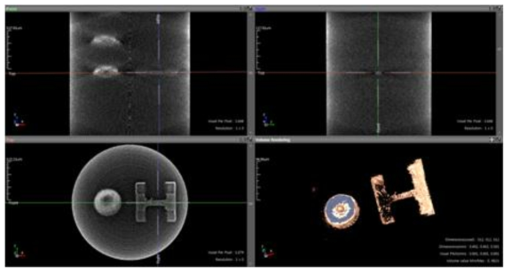 8단 적층시료의 Short 영역 X-ray 3D CT 이미지 - FOV 280um