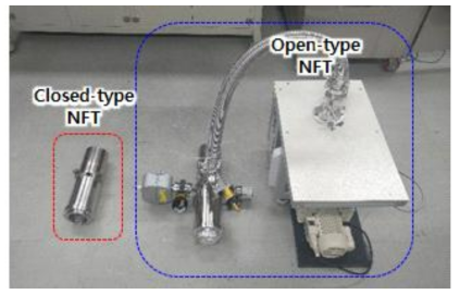 기존 오픈형 및 새롭게 개발된 완전 진공 밀봉형 NFT 비교