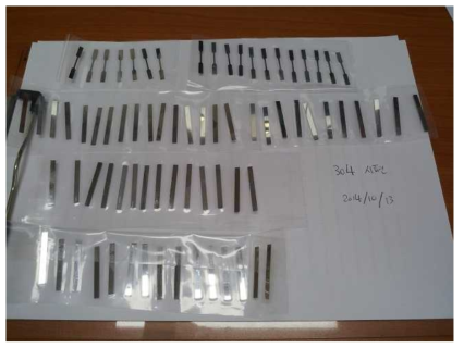 Specimens prepared after surface polishing process