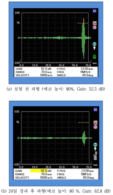 Changes in the creeping wave amplitude with time in the stress of hydrogen gas environment