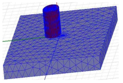 Mesh configuration of model for simulating the crack forming far side of Hydrogen vessel