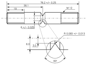 Geometry of notch tensile test specimen