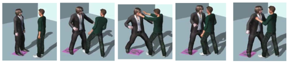 Human model motions of the physical fight.