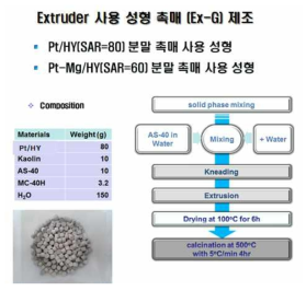 Extruder를 사용한 성형촉매 제조