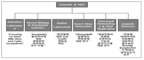 Zoonotic & VBD 부서의 조직도