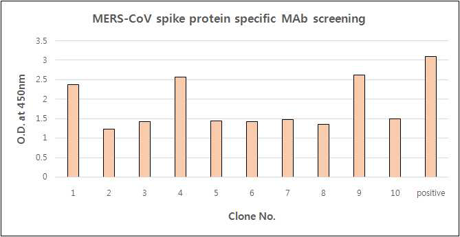 Antibody screening of hybridoma cells against MERS-CoV S