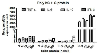 수지상세포에서 S protein 처리가 PolyI:C에 의한 사이토카인 유전자 발현에 미치는 영향