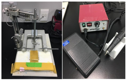 Stereotaxic(좌) 및 dental drill(우)
