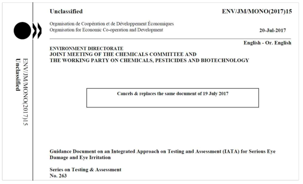 Guidance Document on an Integrated Approach on Testing and Assessment (IATA) for Serious Eye Damage and Eye Irritation