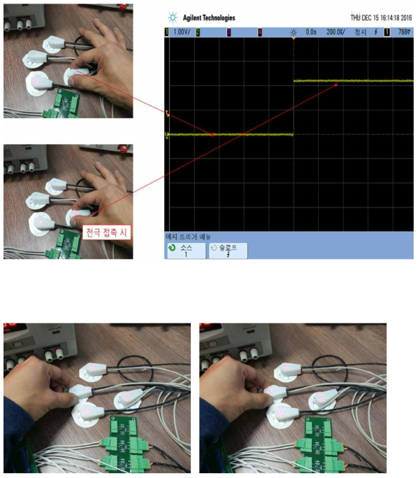 개선된 인체부착 감지 센서 센싱 시험