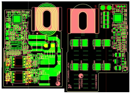 그림 72 PSiP-700W(1차_모듈) 시제품의 PCB 도면 (앞면, 뒷면)