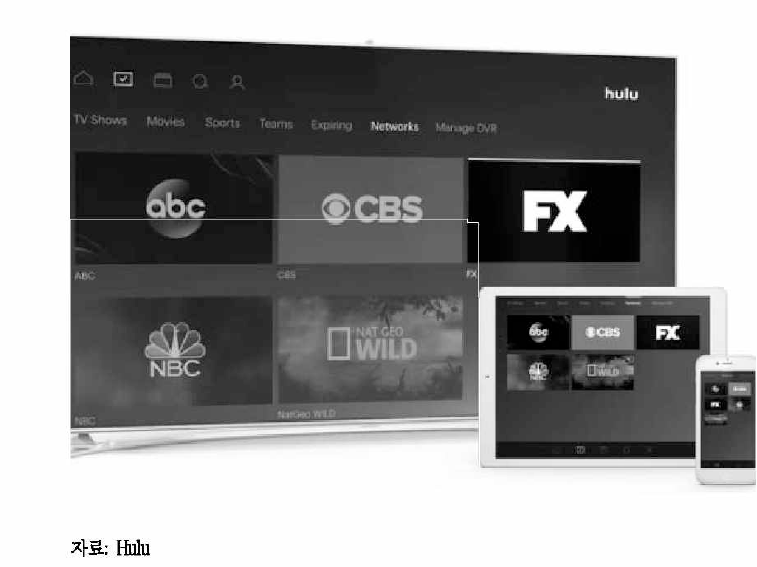 Hulu 리니어 서비스 화면