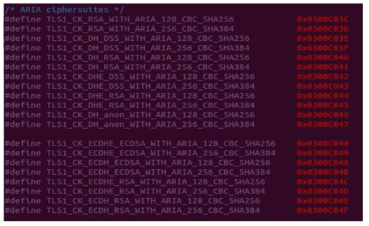 OpenSSL ARIA CiherSuite 부분