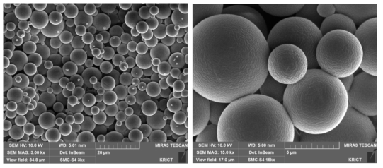 Appearance of microcapsules by SEM micrographs shows the size and exterior surface morphology.