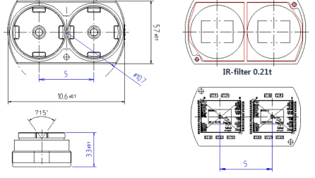 상세 설계 : 기구(좌), IR-filter(우상), PCB설계(우하)