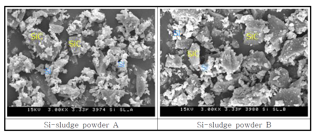 SEM photographic of Si-sludge powder