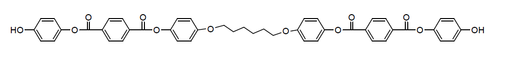 설계한 terephthalylidene-type 열경화성 액정 수지(KLCPh2)의 화학구조.