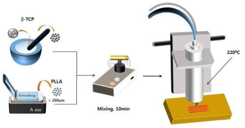 PLLA & β-TCP 혼합 공정