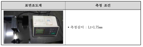 표면조도계 및 측정 조건