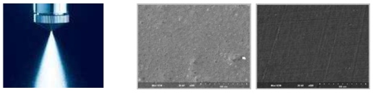 Spray Coating(좌) 및 Surface Roughness Control(우)