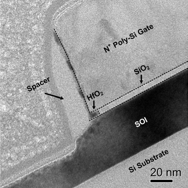 3차년도에 개발한 HG TFET 단면도(tOX=5nm)