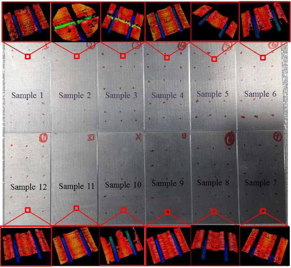 2D, 3D measurement images of experiment results