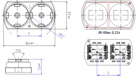 상세 설계 : 기구(좌), IR-filter(우상), PCB설계(우하)