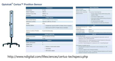 Certus position sensor specifications [마이크로 로봇 위치/방위각 정확도 측정 실험 및 장비 스펙]