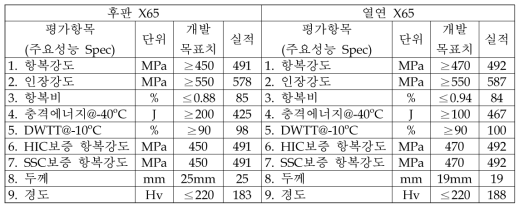 내 Sour X65강 생산 실적