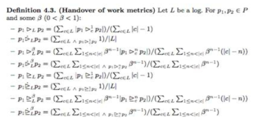 Handover of work metrics에 대한 정의