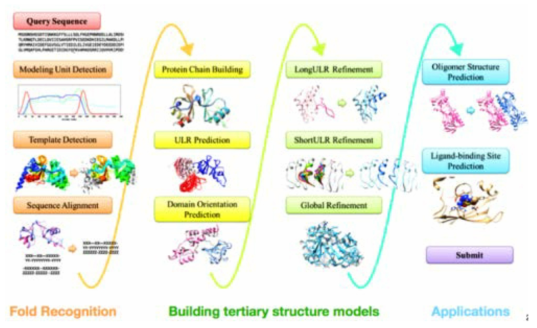 단백질 서열 변화에 따른 구조 변화 분석에 사용되는 Galaxy 기술 모식도