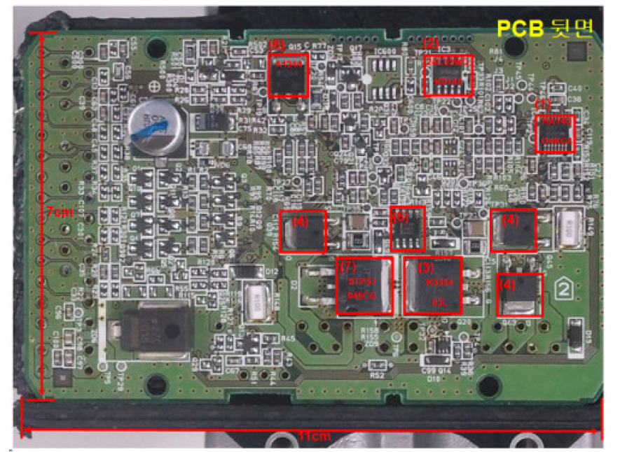 57110-SNB-962 ESC 제어 PCB 뒷면 구성 부품