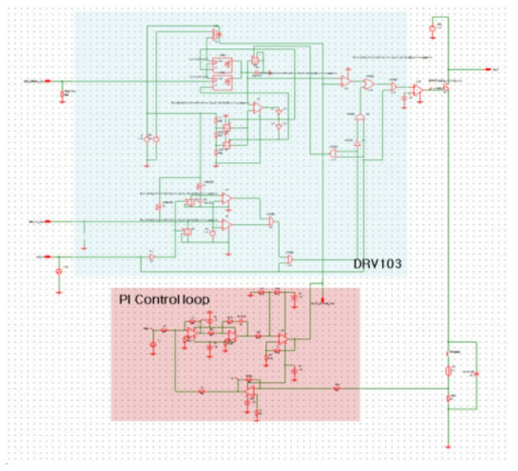 설계된 PI 제어기와 DRV103을 결합 회로