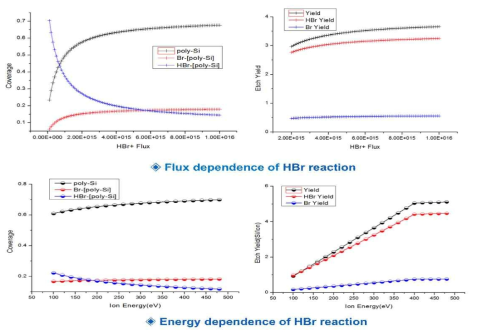 HBr Plasma에 대한 Surface Reaction Module 평가 결과