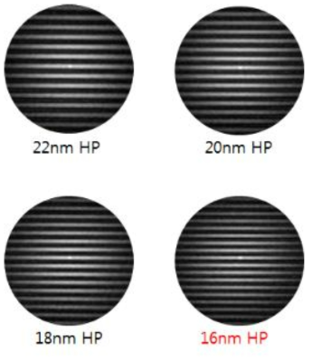Wafer scale 16 ~ 22 nm 패턴의 이미지 재구성 결과