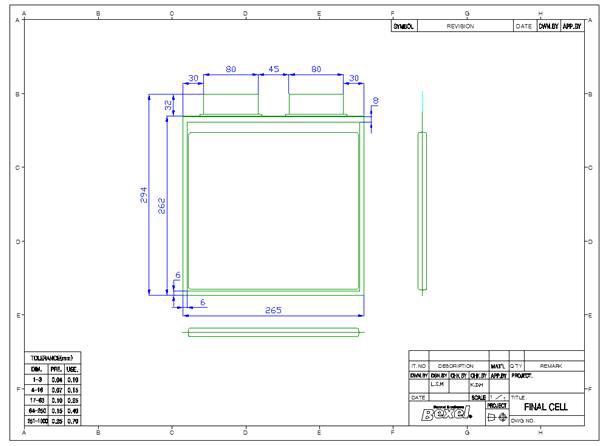 40Ah Class Cell 설계 도면